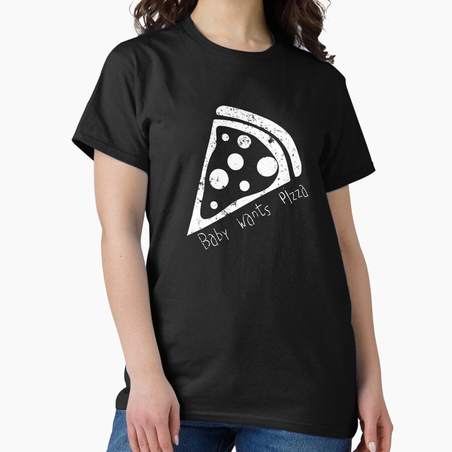 Baby Wants Pizza Funny Pregnancy Shirt New Mom Classic T-Shirt