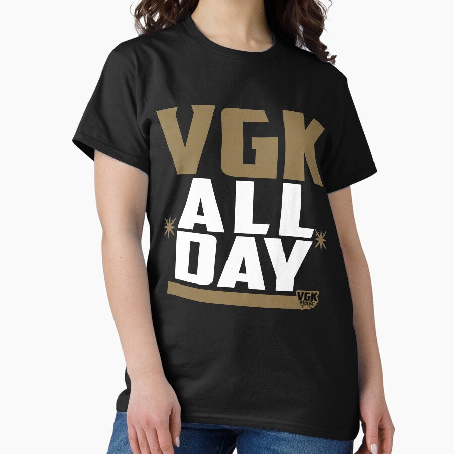 ALL-DAY: gold/white on black Classic T-Shirt