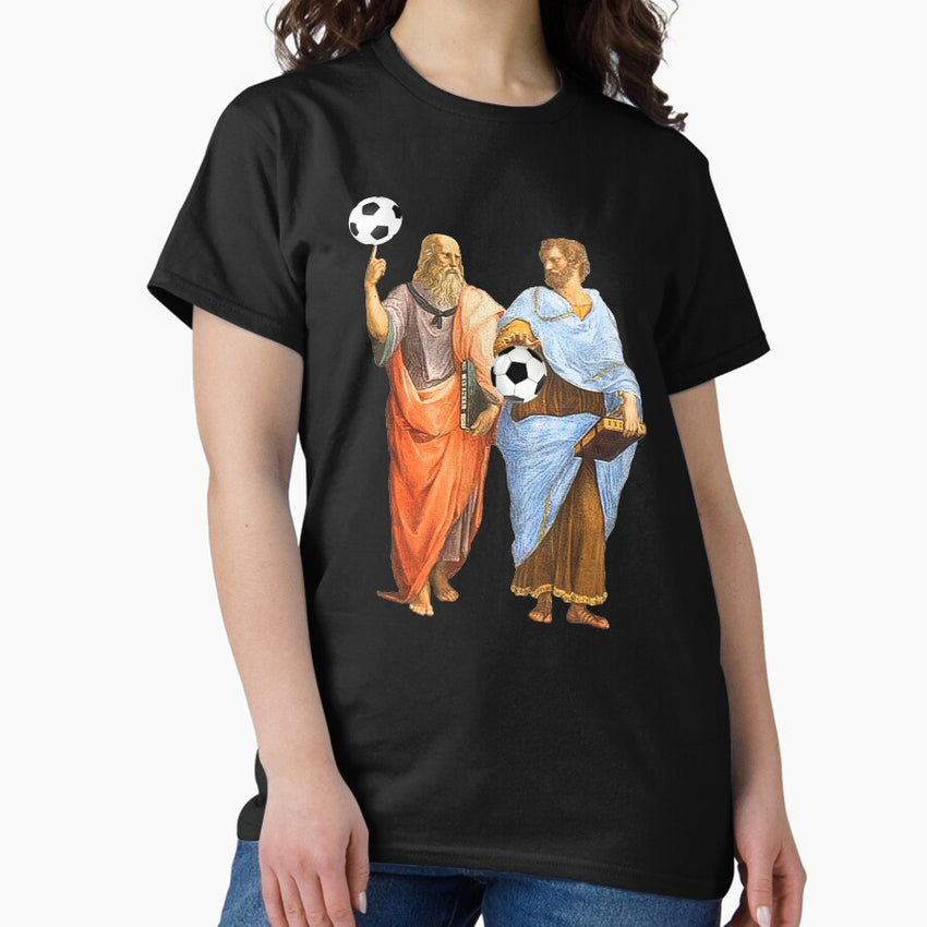 Aristotle and Plato with Soccer Balls - Philosophy Design Classic T-Shirt