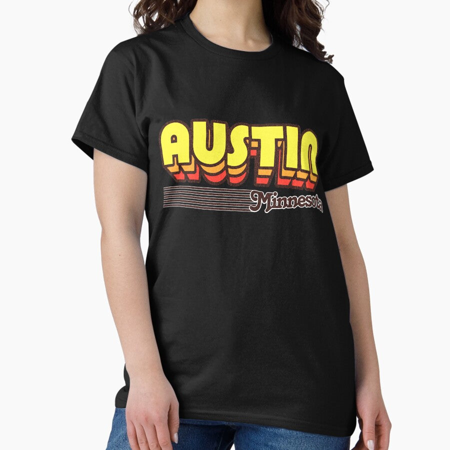 Austin, Minnesota | Retro Stripes Classic T-Shirt