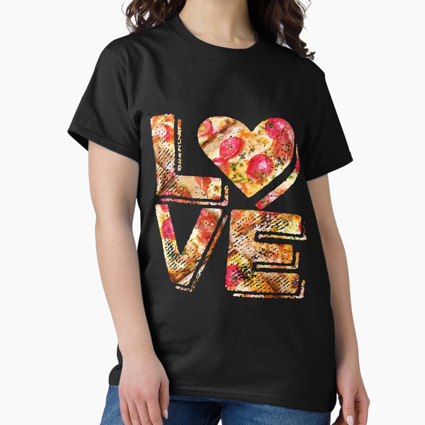 I Love Heart Pizza Yummy Pepperoni Cheese Bread Classic T-Shirt