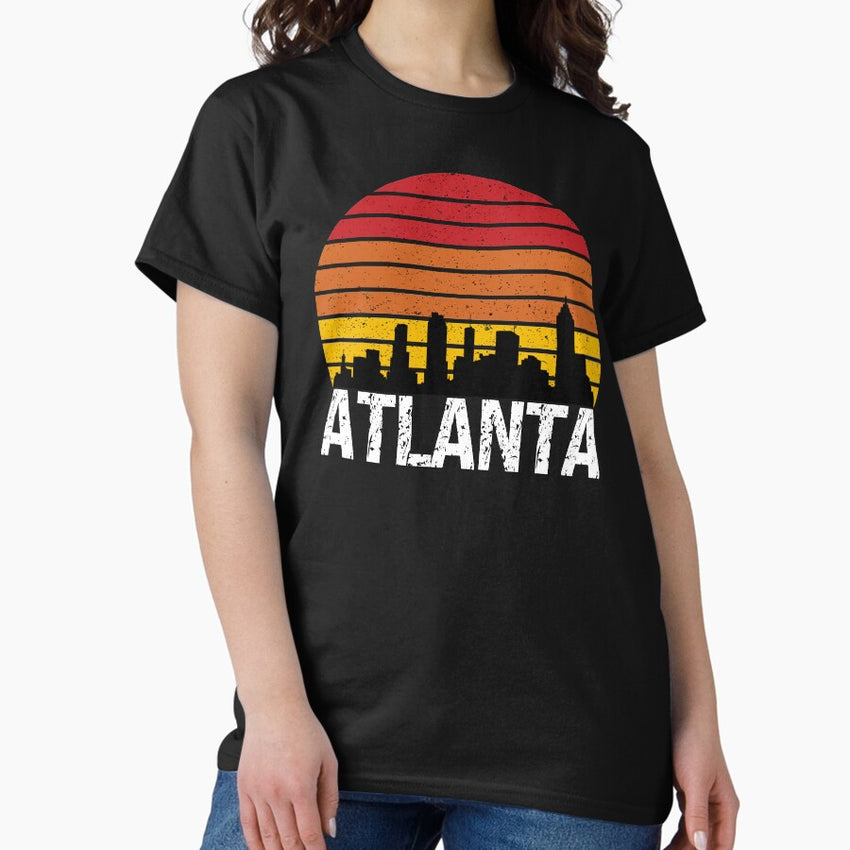 Atlanta Georgia Retro Sunset Skyline Classic T Shirt