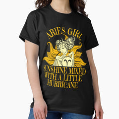 Aries Girl T Shirt March & April Women Birthday Zodiac Sign Classic T-Shirt