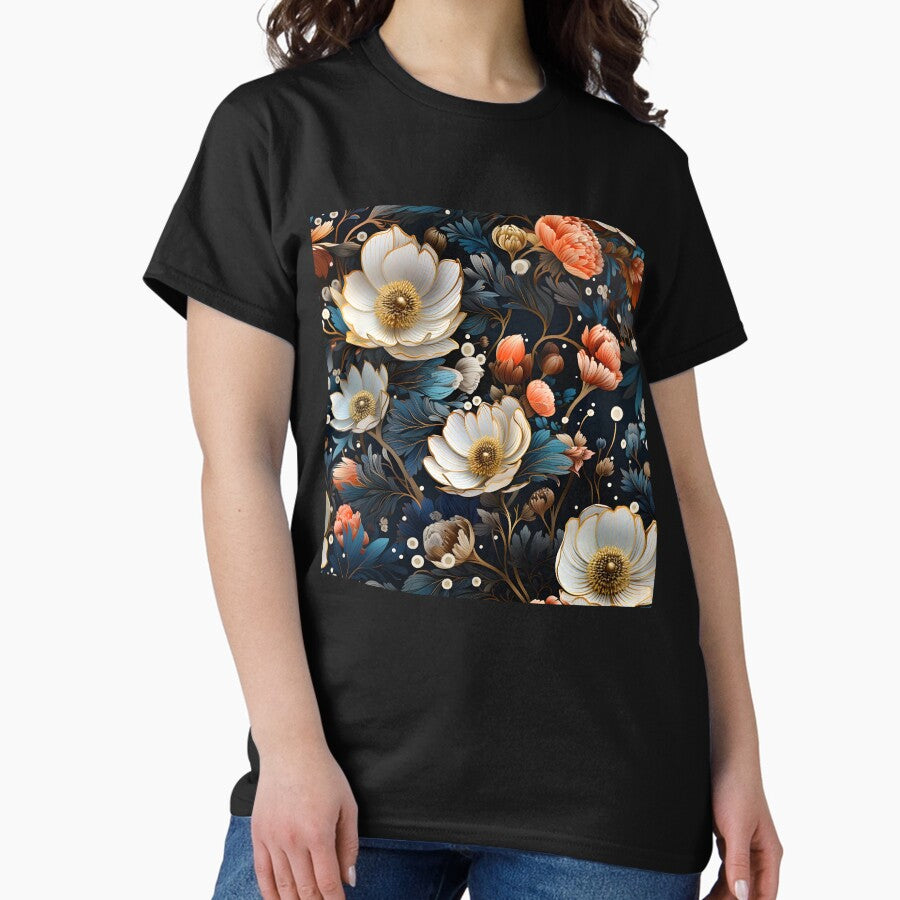 Retro Flowers & Floral Seamless Patterns Classic T-Shirt