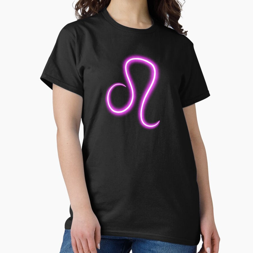 Neon Pink Leo Horoscope Astrology Zodiac Sign Classic T-Shirt