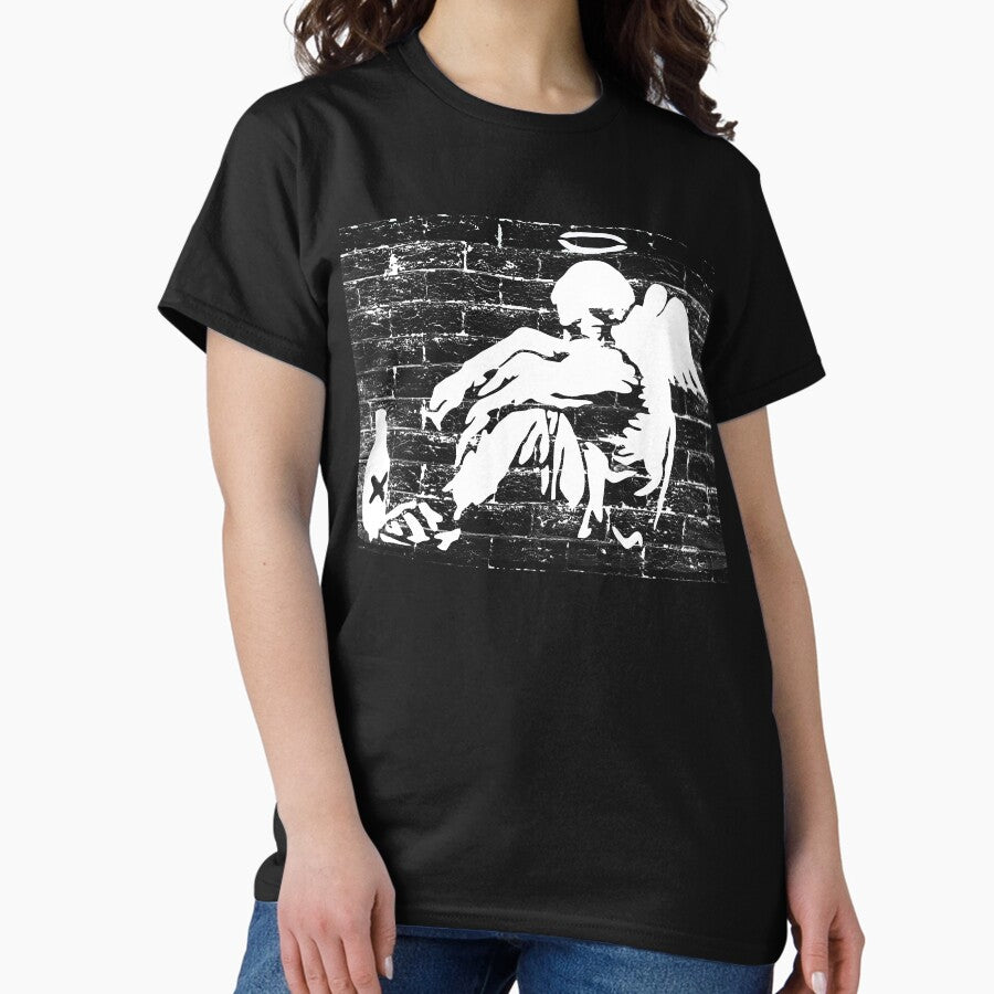 Banksy Drunk Fallen Angel Classic T Shirt