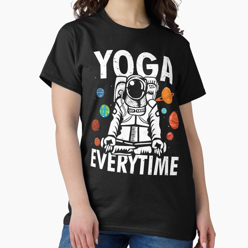 Awesome Yoga Astronaut Planets Namaste Everywhere T Shirt Classic T Shirt