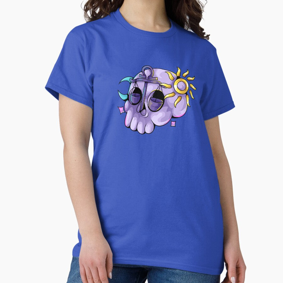 Libra Skull zodiac sign Classic T-Shirt