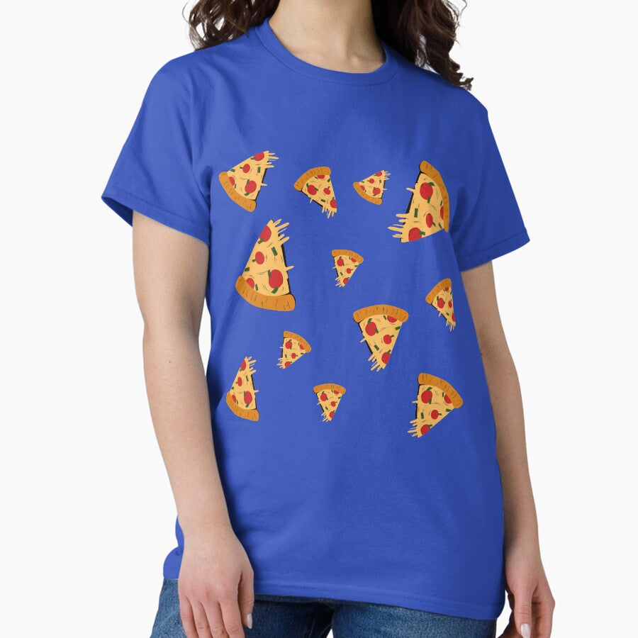 dark blue pizza pattern Classic T-Shirt