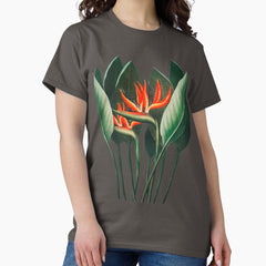 Retro Bird of Paradise Flower Drawing Classic T-Shirt