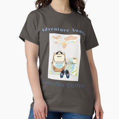 Adventure Awaits Campfire Coffee Classic T Shirt