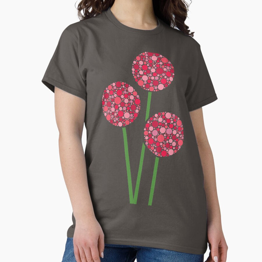Pink Lollipop Dot Flowers Classic T-Shirt