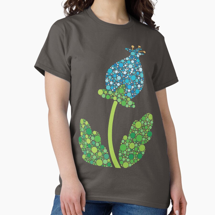 Light Blue Retro Dot Flower Classic T-Shirt