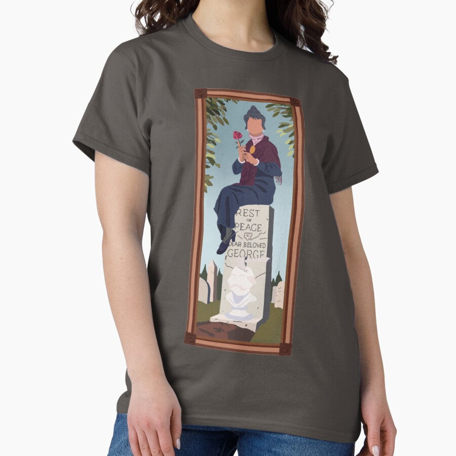 Minimalist Old Woman Haunted Mansion Portrait Classic T Shirt