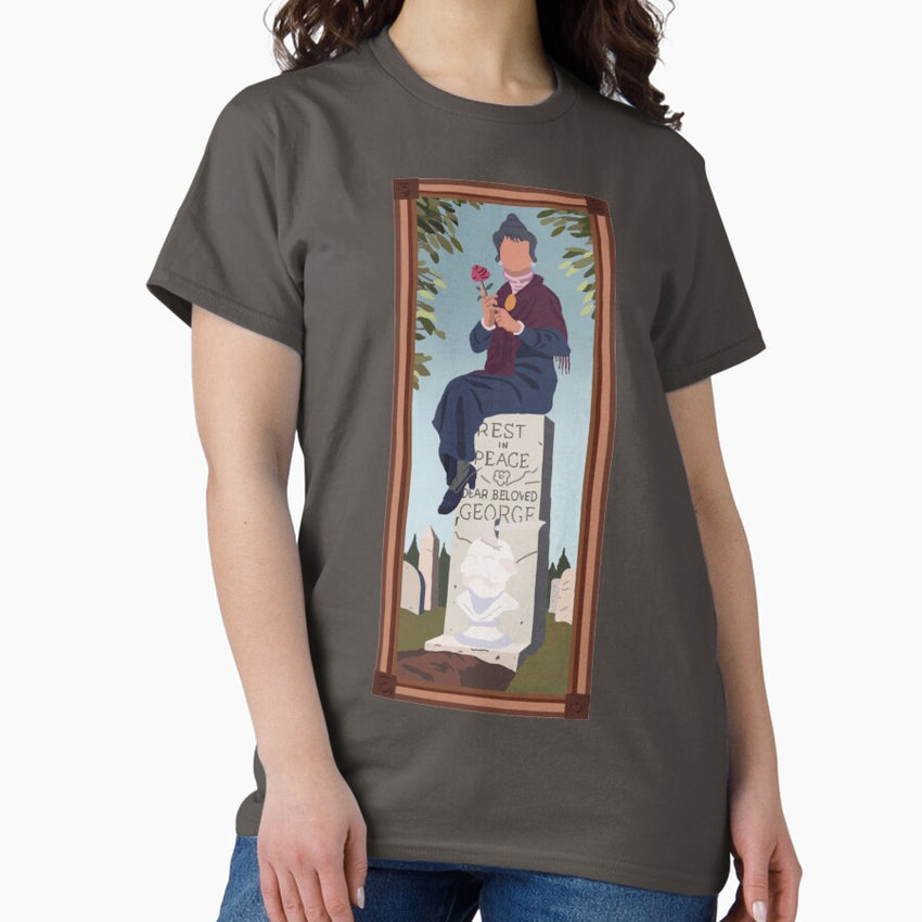 Minimalist Old Woman Haunted Mansion Portrait Classic T Shirt