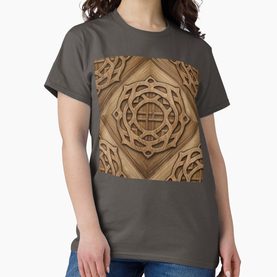Celtic Knot Wood Pattern For Something A Little Different Gift Idea 04 Classic T Shirt