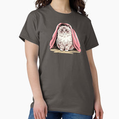 Ragdoll Cat Under A Pink Blanket Classic T-Shirt