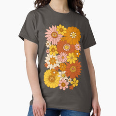 60S Retro Daisy Floral Classic T Shirt
