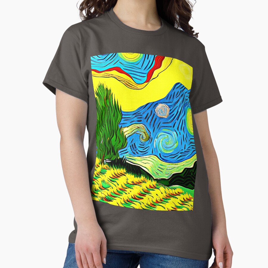 Abstract Landscape Oil Painting Wall Art Van Gogh Style Landscape Prints Colorful Unique Prints Landscape Canvas Wall Art Landscape Wall Decor Posters Classic T Shirt