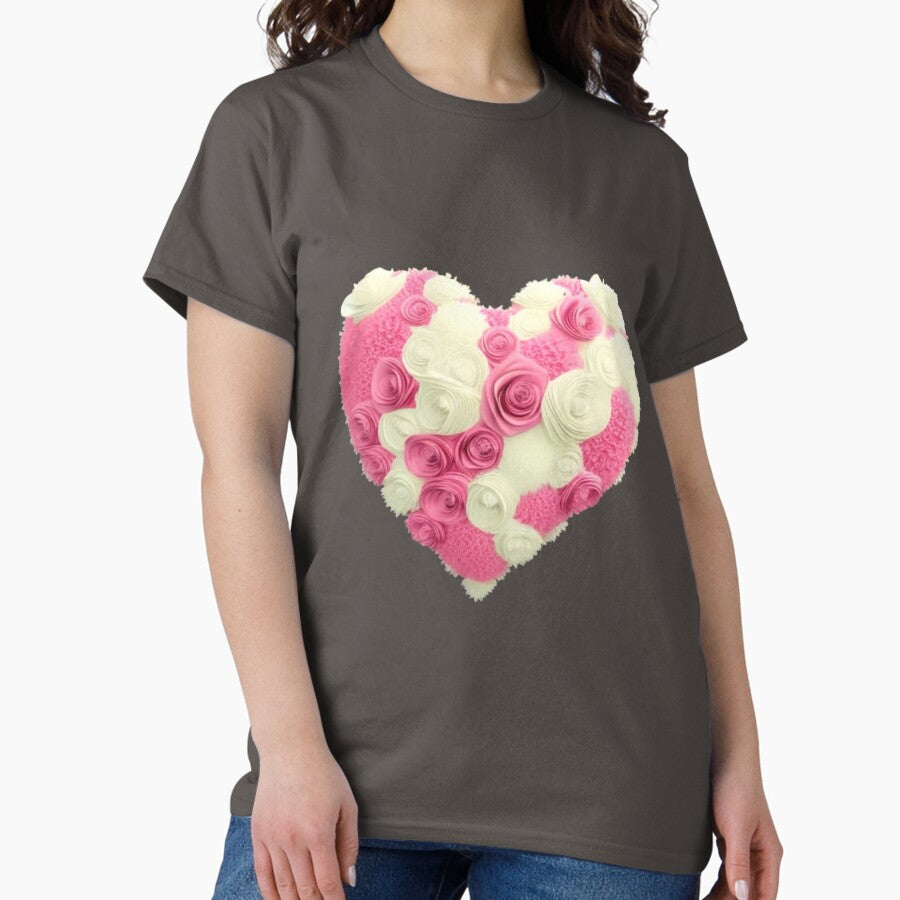 Pink Bouquet Heart Classic T Shirt