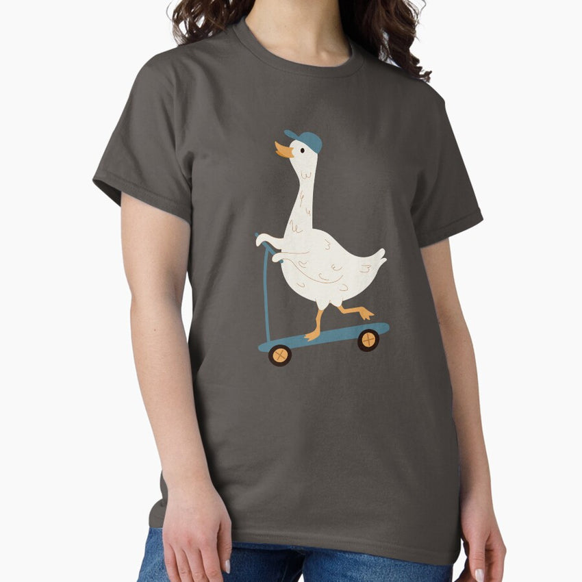 Silly Goose Riding Scooter Classic T Shirt