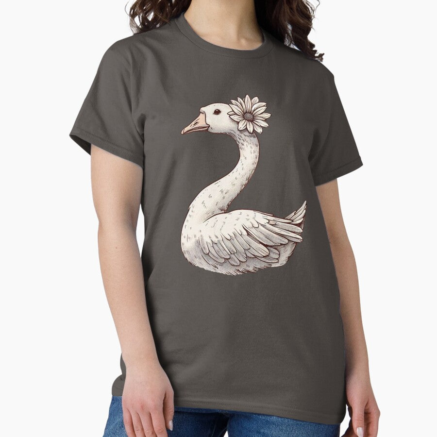 A Regal Mother Goose Blessed With A Daisy Upon Her Head Gift For Nature Lover Classic T Shirt
