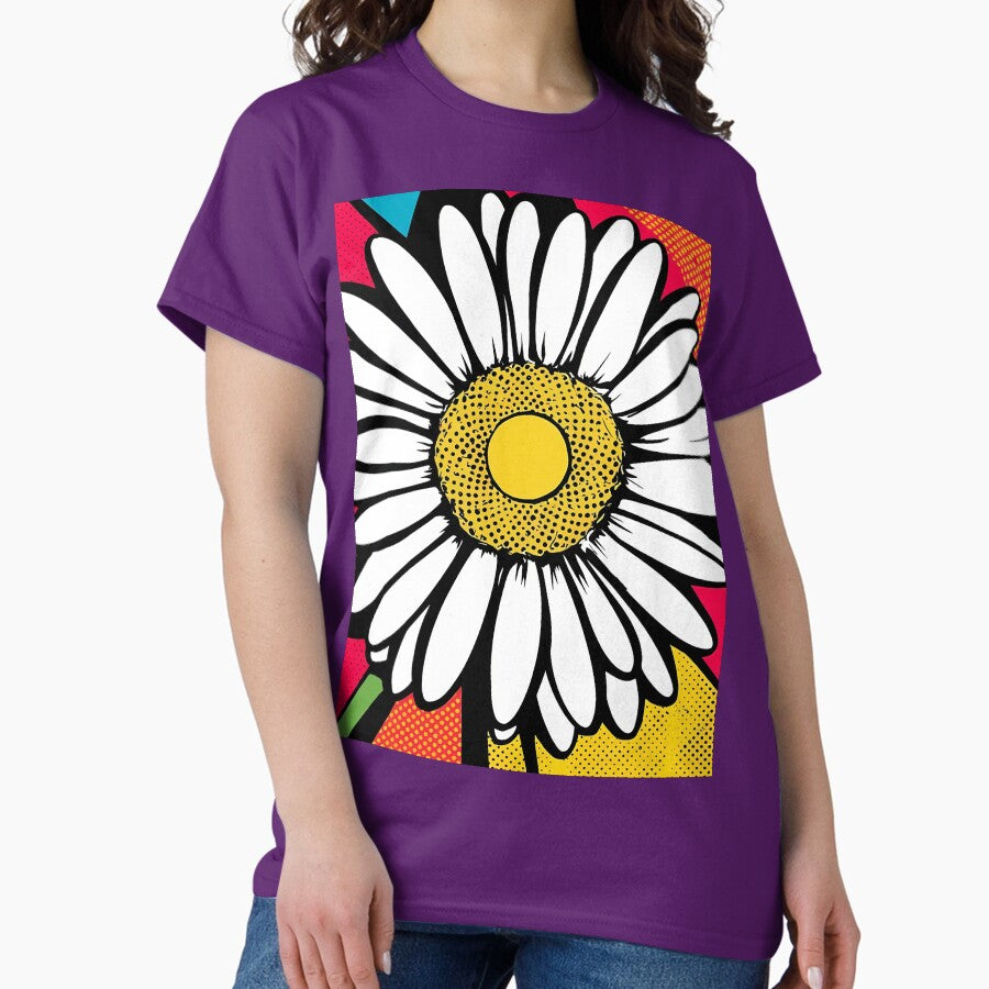 Large Print Bright Colourful Daisy Classic T-Shirt