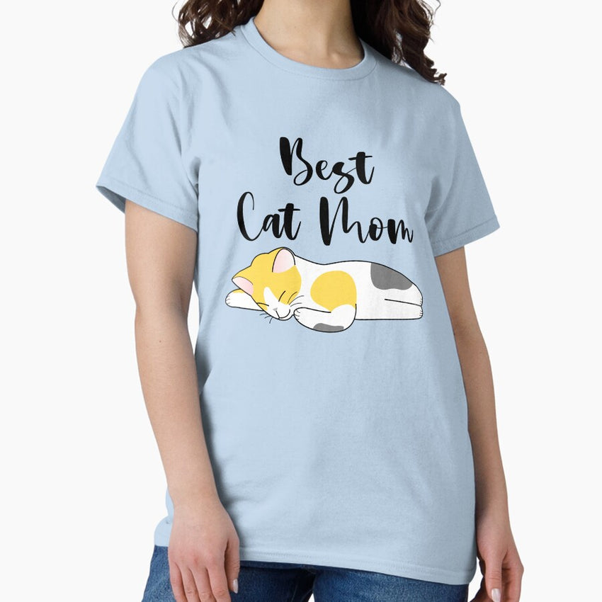 Best Cat Mom | Sleeping Calico Classic T-Shirt