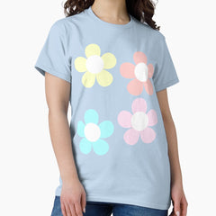 Bright Pastel Bib Flowers Classic T-Shirt