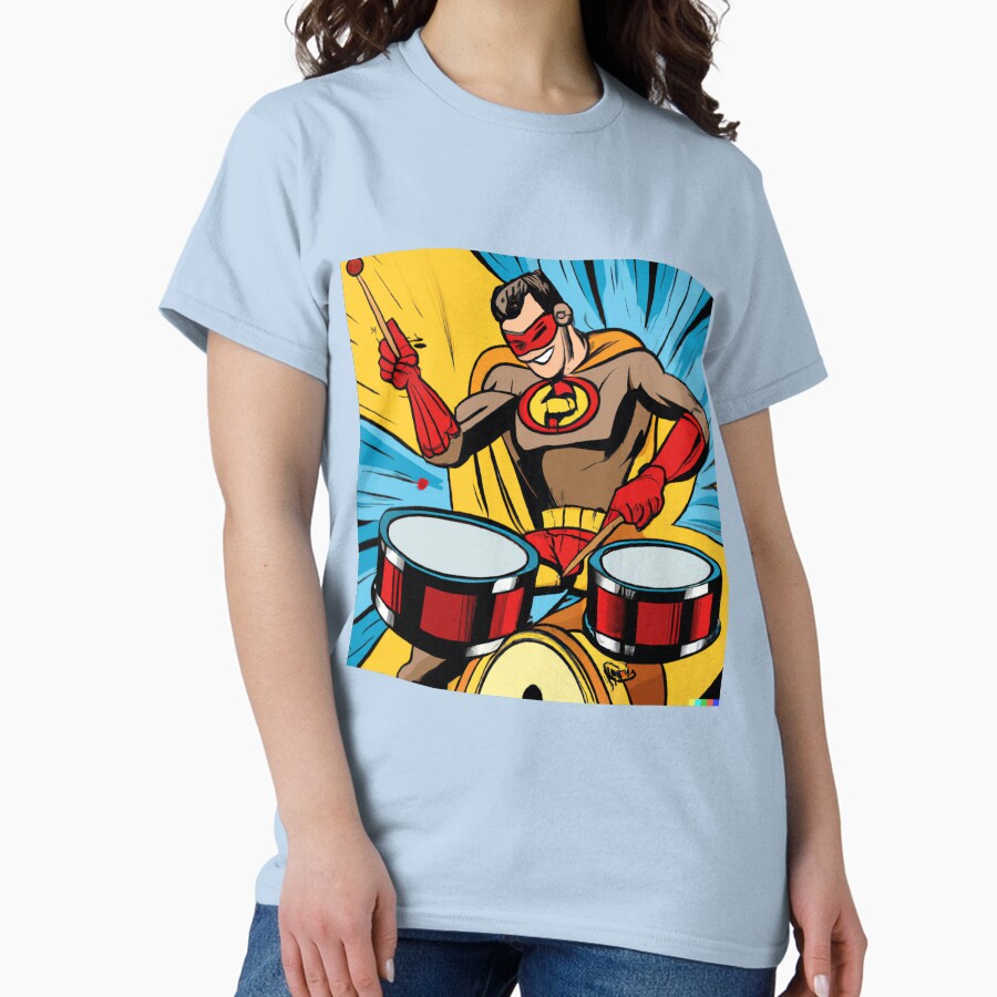 A superhero playing the drum Classic T-Shirt