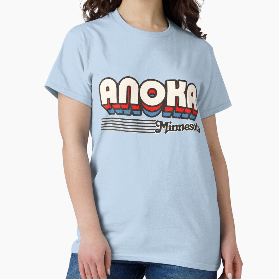 Anoka Minnesota Retro Stripes Classic T Shirt