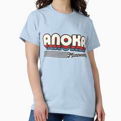 Anoka Minnesota Retro Stripes Classic T Shirt