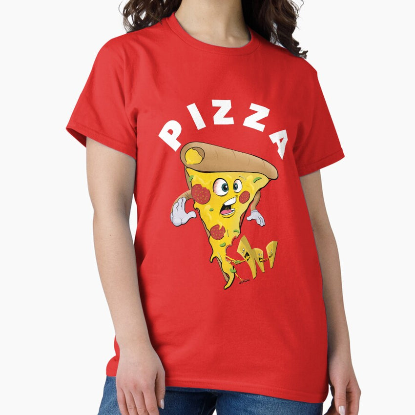 Funny pizza cartoon Classic T-Shirt