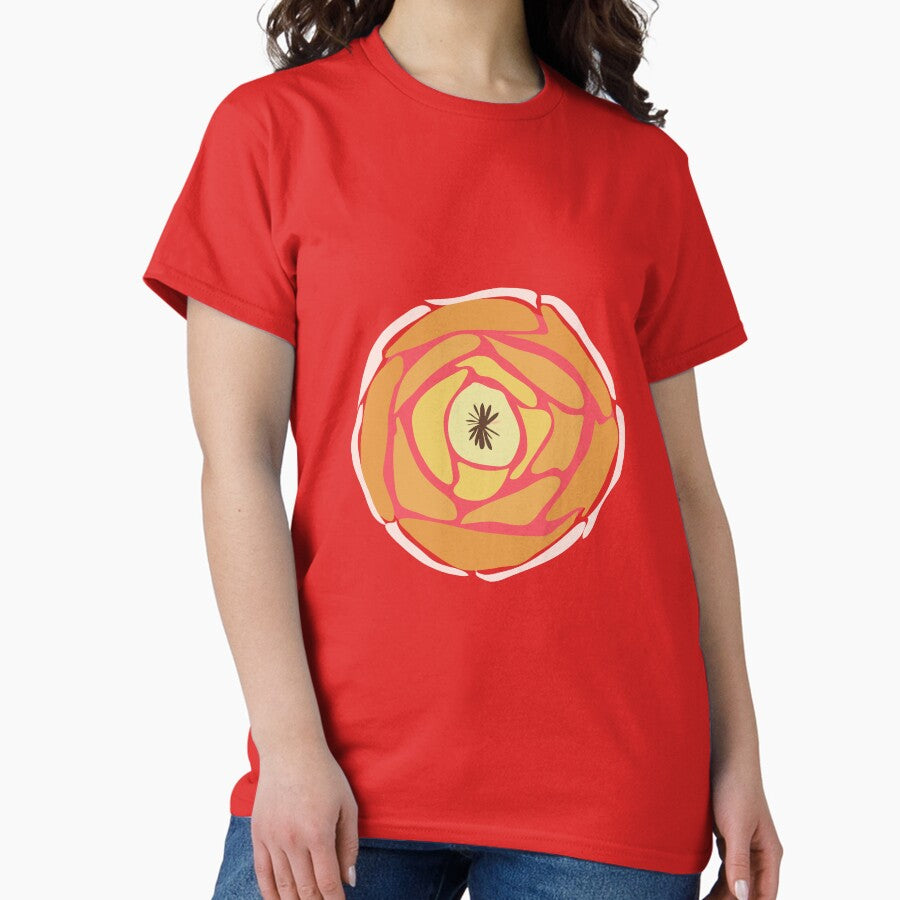 Retro Rose Flower Classic T-Shirt