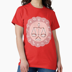 Elegant Libra Zodiac Symbol with All Astrological Signs Classic T-Shirt