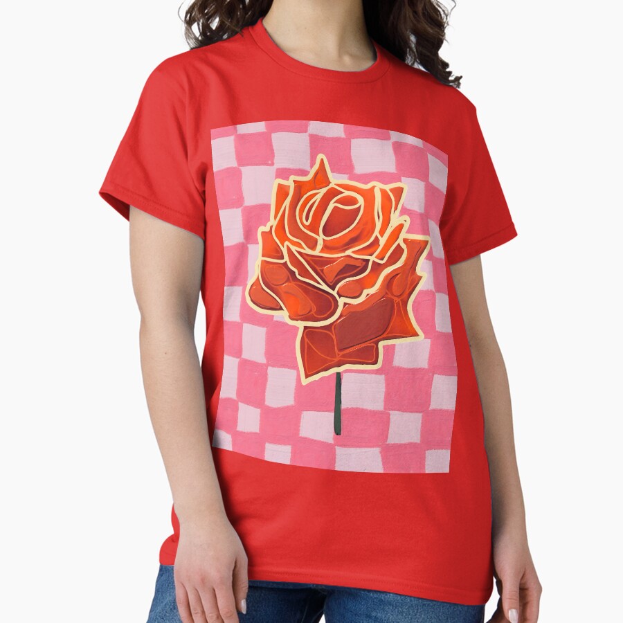 Checkerboard Rose pinks Classic T-Shirt