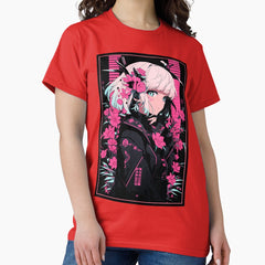 Aesthetic Anime Girl Pink Rosa Black Quality Aesthetic Anime Design Chibi Manga Anime Art Classic T Shirt