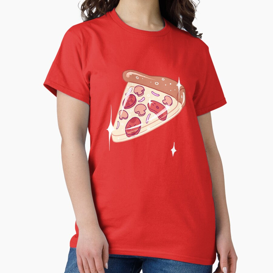 Pizza funny cute food design Classic T-Shirt