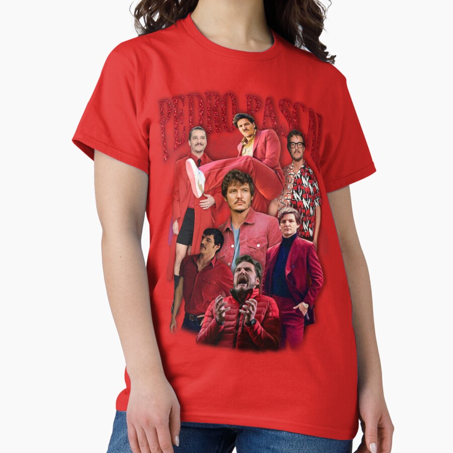 Pedro Pascal In Red Classic T Shirt