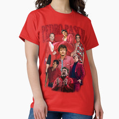 Pedro Pascal In Red Classic T Shirt