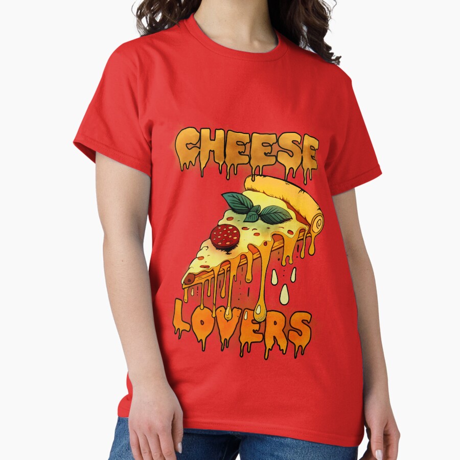 Melting Cheese and Pizza Slice text Classic T-Shirt