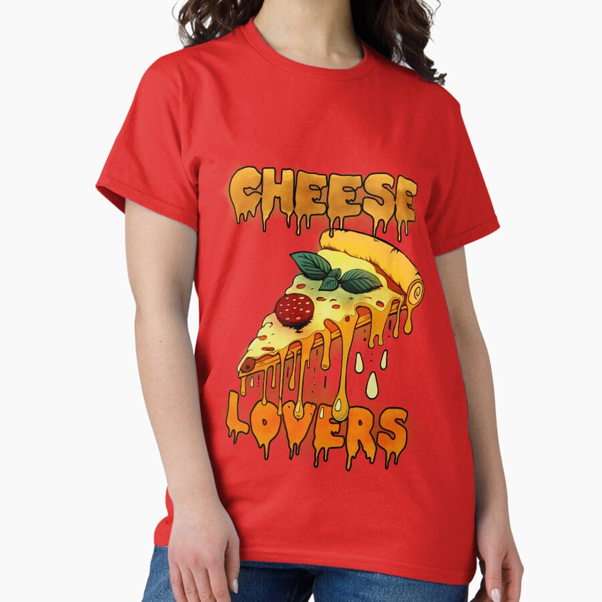 Melting Cheese and Pizza Slice text Classic T-Shirt