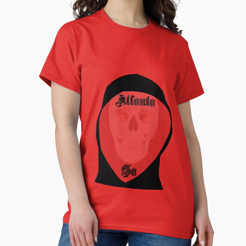 Atlanta Georgia Ga Gangsta Text Hoodie Skull Design Classic T Shirt