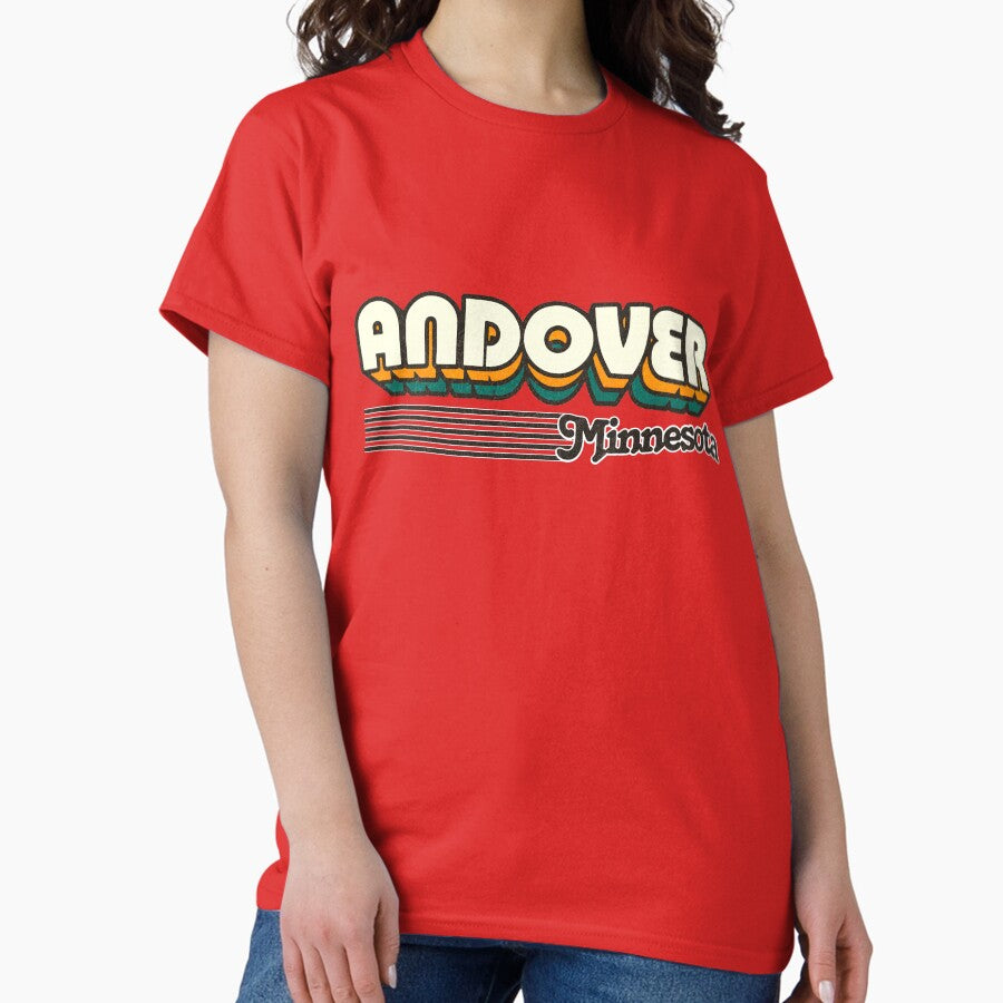 Andover Minnesota Retro Stripes Classic T Shirt