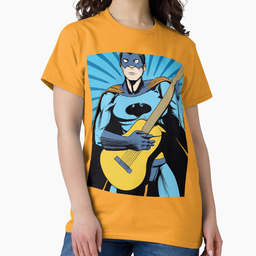 A superhero playing the guitar Classic T-Shirt