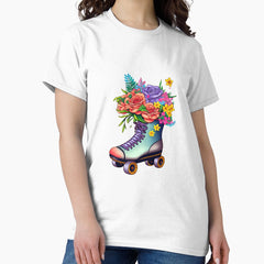 Roller Skates and Flowers Classic T-Shirt