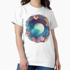 Celestial Garden Moonlit Floral Wreath Classic T Shirt