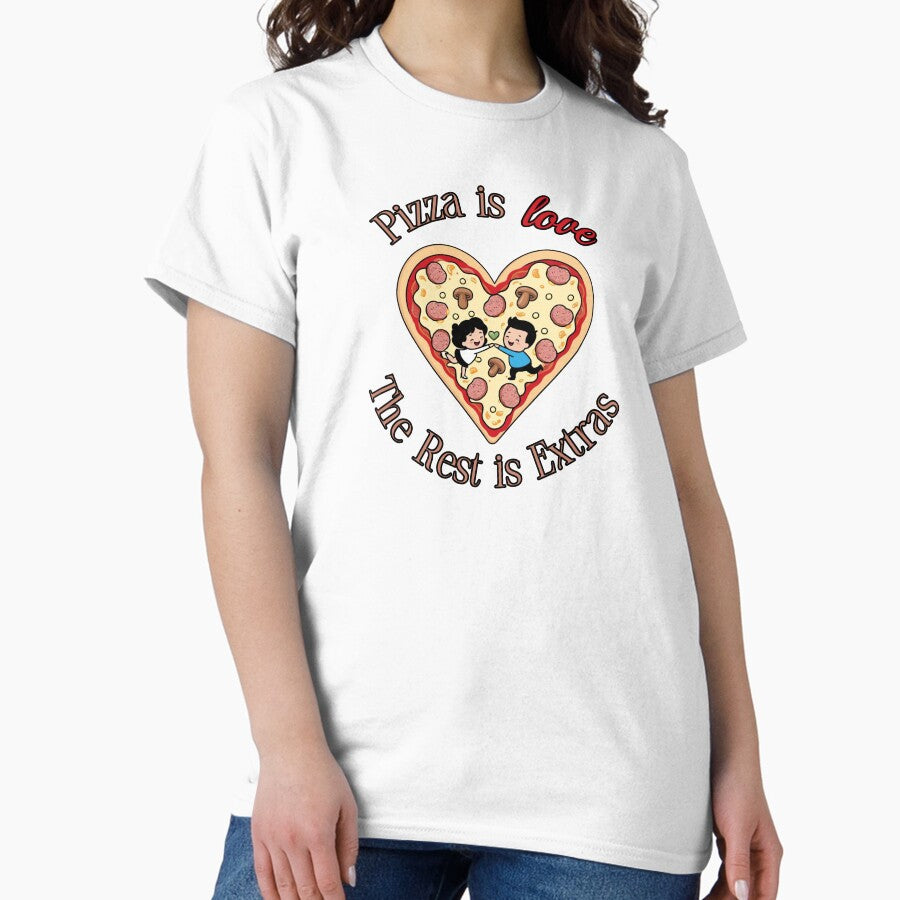 Retro pizza shirt: Pizza is love design Classic T-Shirt