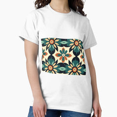 Flower tile retro design Classic T-Shirt