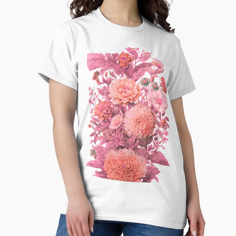 Vintage flower, gorgeous shabby chic rbf1 red Classic T-Shirt